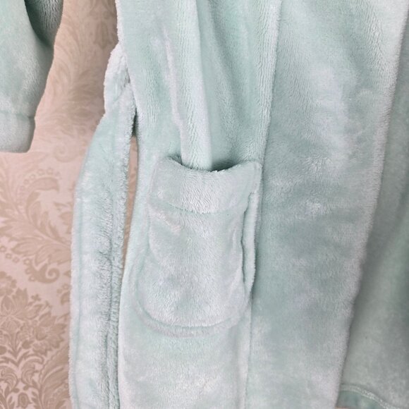 Pottery Barn Kids Size 2T-3T Aqua Robe Rainbow Accented Hood Belt Pockets - Picture 4 of 11